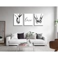 thumbnail image 3 of 3 Pcs Minimalist Shadow Love Canvas Artwork 12x16 In Decoration For Couples Paintings for Home Decor, 3 of 5