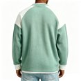 thumbnail image 4 of GrmtClth Sweatshirt Waffle Henley Color Block Long Sleeve Pullover Tops Mens Light Daily Streetwear Outfit Light Green XL, 4 of 5