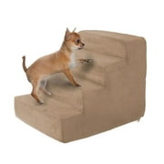 Angle View: Petmaker M320214 High Density Foam Pet Stairs 4 Steps with Machine Washable, Tan