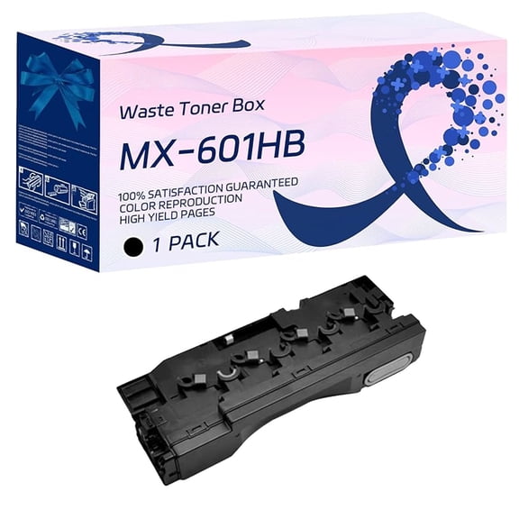 MX-601HB Waste Toner Box Compatible for Sharp MX-4050V MX-4051 MX-4070N Printers, with Chip, High Yield 60000 Pages, Vivid Colors