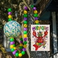 thumbnail image 4 of Mardi Gras Crawfish Small Decorative Garden Flag, Mask Beads Fleur De Lis New Orleans Carnival Yard Lawn Outside Decor, Masquerade Party Burlap Outdoor Home Decoration Double Sided 12 x 18, 4 of 5