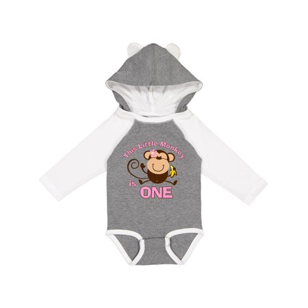 

Inktastic Little Monkey Girl 1st Birthday Gift Baby Girl Long Sleeve Bodysuit
