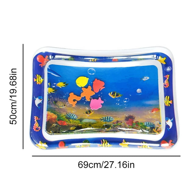 Tapis d'Eau pour Chat Tapis Sensoriel de Jeu d'Eau pour Chat Pvc Poisson Océan Rampant Induction Tapis d'Eau Interactif Jouet pour Chat