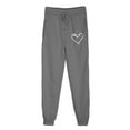 thumbnail image 3 of Makaor Joggers with Pockets Women Solid Baggy Fleece Lounge Pants with Elastic Waist Dark Gray 2XL, 3 of 4