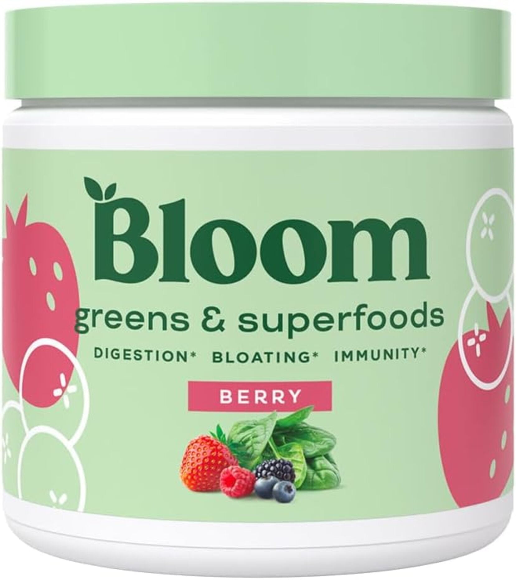 Bloom Nutrition Greens & Superfoods Powder, for Digestive Health, Mixed Berry, 30 Servings