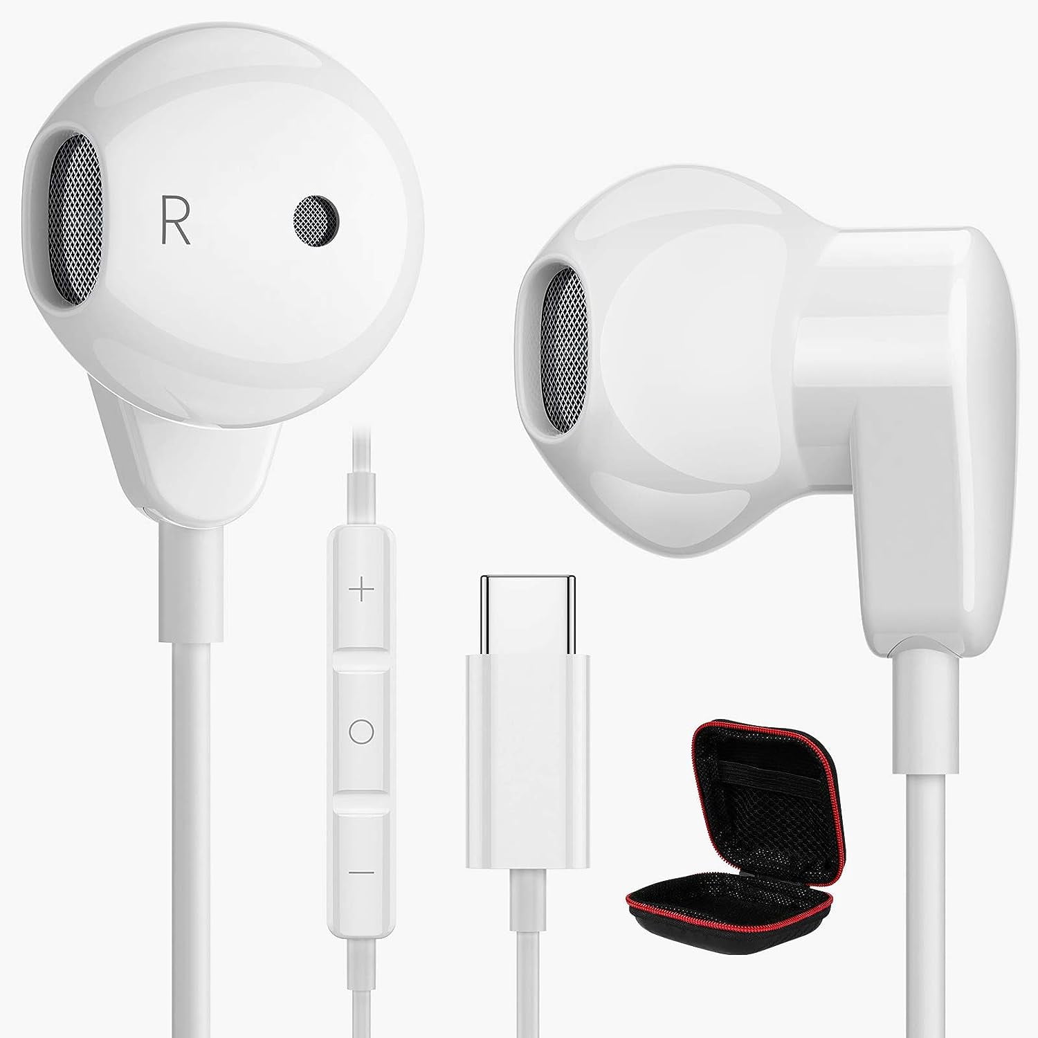 USB C Headphones Galaxy S23 S22 A53 Z Fold5 Flip5, A USB C Earphones with Microphone Android Wired Earbuds Noise Canceling Headset for Samsung S21 S20 FE Tab