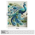 thumbnail image 4 of GOSMITH Lightweight Soft Blanket Elegant Peacock Decorative Satin Flannel Blanket White, 4 of 6