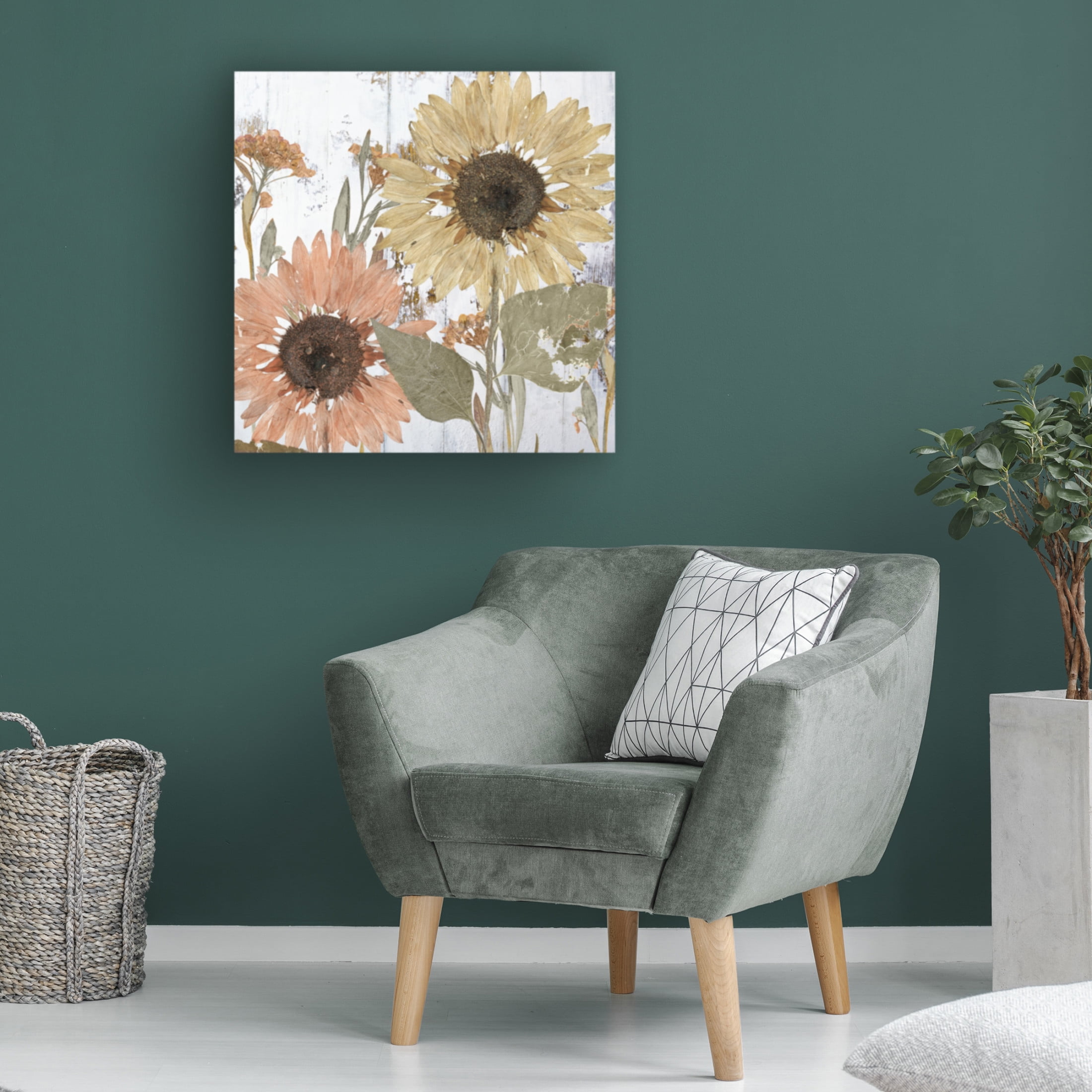 Canvas Wall Art - Sasha 'Earth to Petals I' Wall Art for Living Room, Bedroom, or Office Décor by Trademark Fine Art - 14 x 14 Inches