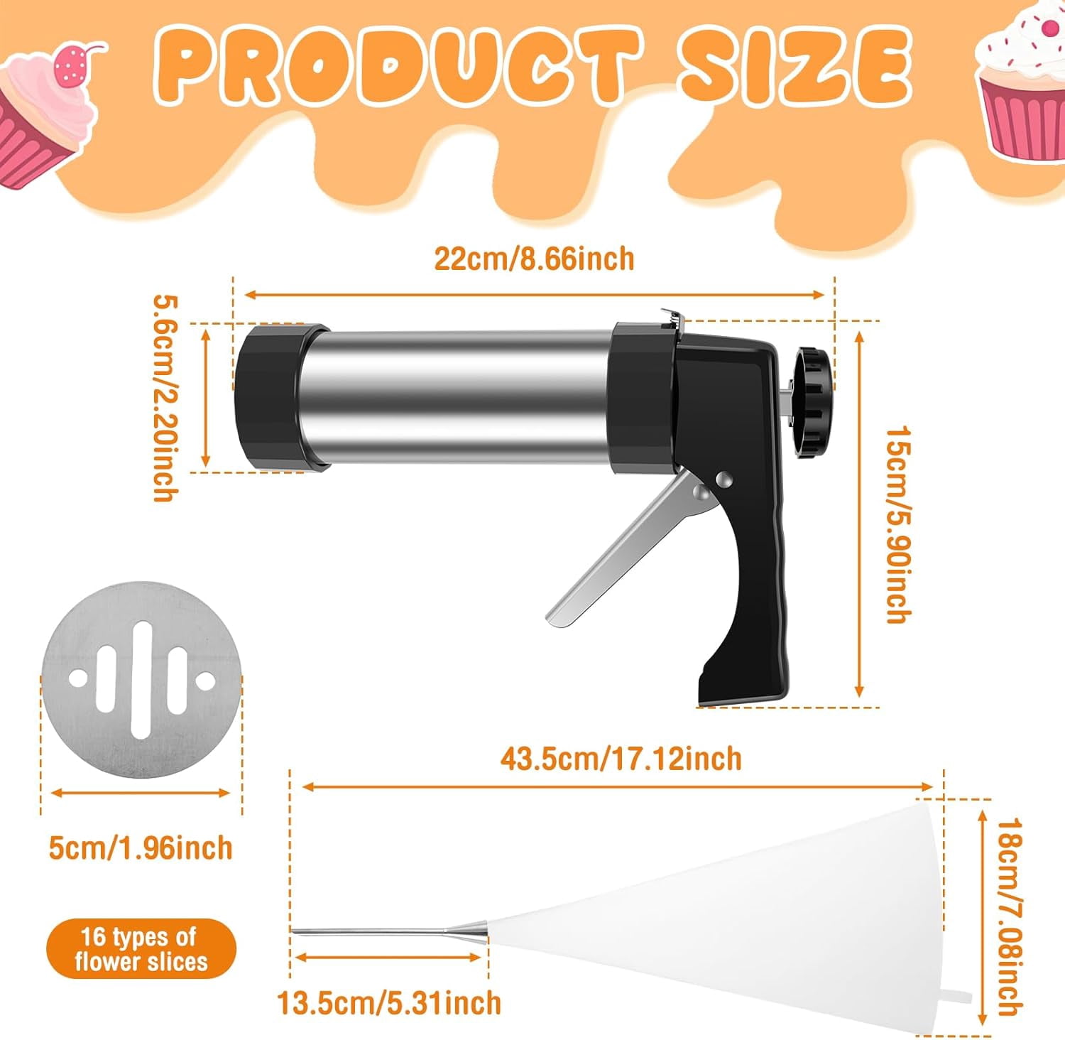 Tcwhniev 31Pack Churro Maker Machine Thickened Stainless Steel Churro Maker Kit Multifunctional Churro Maker Gun Kit Household Churro Cookie Making Kit for Homemade Churros Cookies