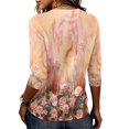 thumbnail image 6 of Domzest Half Sleeve Tops for Women Crew Neck Boho Floral Print Shirts Loose Fit Lightweight Dressy Casual Tunic Tops Yellow L, 6 of 6