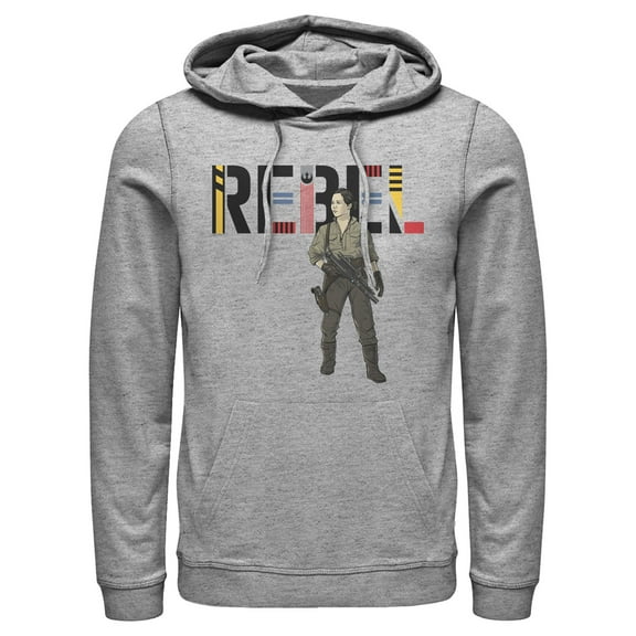 Men's Star Wars: The Rise of Skywalker Rebel Rose  Pull Over Hoodie Athletic Heather Small