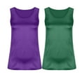 thumbnail image 2 of Jalioing 2 Pack Satin Tank Tops for Women Casual Comfy Sleeveless Silk Tee Scoop Neck Fashion Summer Shirts, 2 of 6