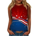 thumbnail image 2 of Frostluinai Women's Cheap 4th of July Tanks Sleeveless Crew Neck Summer Tanks Trendy American Flag Shirts Plus Size Patriotic Tank Tops, 2 of 5