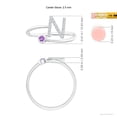 thumbnail image 4 of ANGARA Natural Capital "N" Diamond Initial Ring with Bezel-Set Amethyst in 14K White Gold for Women (Size-2.5mm) | February Birthstone, Anniversary, Jewelry Gift for Women | Natural Amethyst Ring, 4 of 8