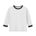 thumbnail image 2 of Juslio Girls T Shirts Round Neck Solid Fashion Tops Casual Kids Clothing Girls and Boys Shirts, 2 of 6