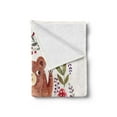 thumbnail image 2 of Bear Soft Flannel Fleece Throw Blanket, Baby Mammal Surrounded with Floral Wreath Bouquet Tulip Blossom Mushroom Watercolor, Cozy Plush for Indoor and Outdoor Use, 60" x 80", Multicolor, by Ambesonne, 2 of 5