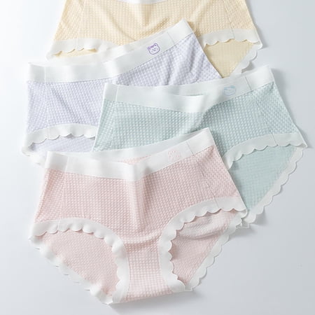 4-Pack Bnwani Girls Underwear Size 8 Lattice Lace Printed Panties Multicolor