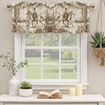 thumbnail image 3 of 2 Pack Valances for Windows, Beige Western Farmhouse Window Valances for Living Room/Bedroom/Bathroom, Vintage Cowboys Cactus Light Filtering Kitchen Curtain Valance Window Treatment 60"W x18" L, 3 of 9