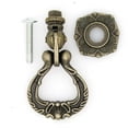thumbnail image 4 of 4 piezas vintage latón antiguo colgante anillo tiradores gota manijas perillas con un solo orificio de montaje para cajón gabinete aparador armario, 4 of 5