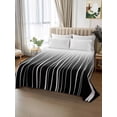 thumbnail image 2 of Black White Queen Size Flat Sheet, Wrinkleproof & Fadeproof Cooling Flat Bed Sheet Only, Ombre Gradient Striped Minimalist Texture Breathable Soft Bedding Top Sheets 90 x 102 Inches, 2 of 8
