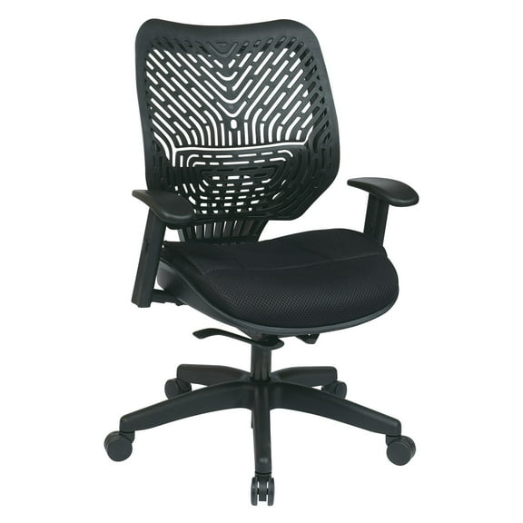 Unique Self Adjusting Ice SpaceFlex Black Fabric Back Managers Chair