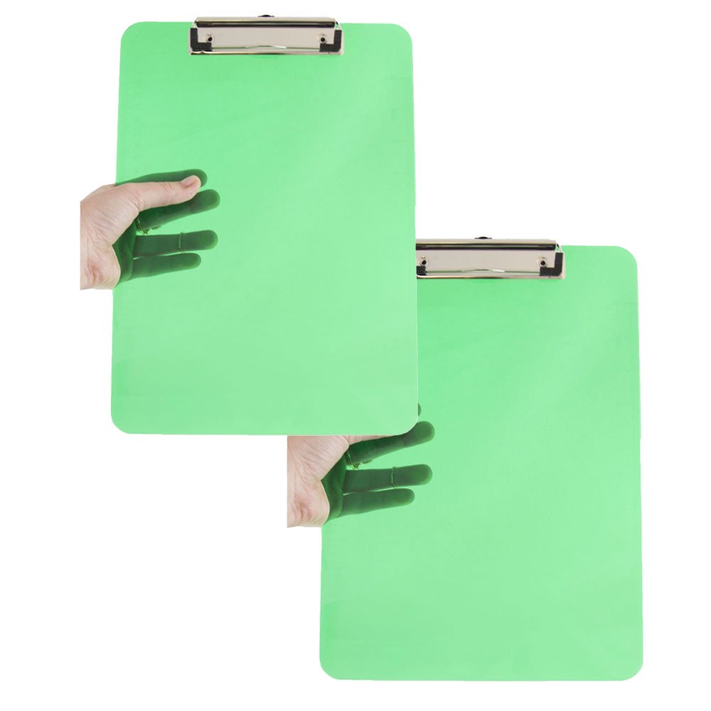 JAM Plastic Clip Boards, Green Clipboards, 2/Pack, 9 x 12.5