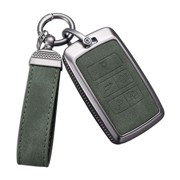 for Land Rover Key Fob Cover with Keychain Leather Key Case Protector Compatible with Land Rover Vogue Range Discovery Rover Sport