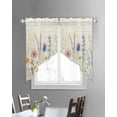 thumbnail image 3 of Spring Floral Swag Valances for Windows, Summer Flower Botanical Farmhouse Rod Pocket Sheer Valances for Small Windows, Swag Toppers Light Filtering for Kitchen Living Room 2 Panels 28''x36'', 3 of 6