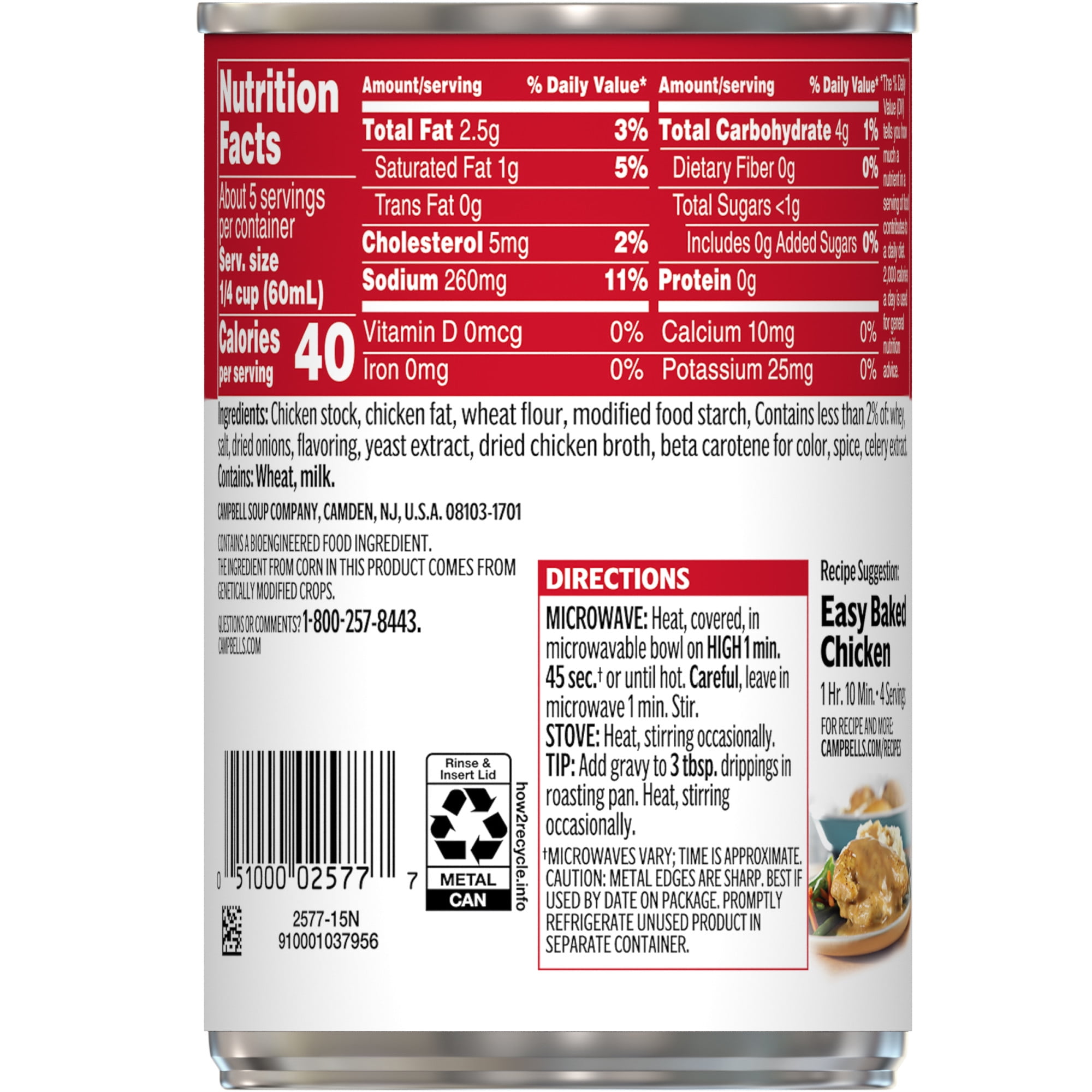 Campbell’s Chicken Gravy, 10.5 oz Can