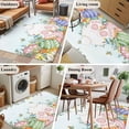 thumbnail image 6 of Cute Easter Bunny Area Rugs Collection 2.7'x5', Eucalyptus Leaves Colorful Eggs Teal Non Slip Indoor Rectangle Throw Runner Rug Floor Mat Carpet for Living Room Dining Table Bedroom Nursery, 6 of 9