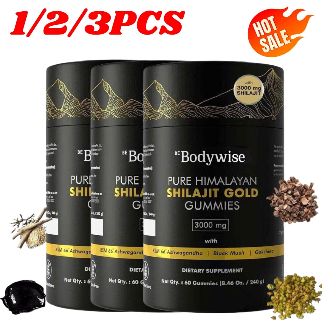 Gomitas de Shilajit Puro del Himalaya Bodywise 1-3X Gold 60 Gomitas ...