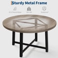 thumbnail image 3 of Bingirl 47-Inch Round Dining Table for 4: Modern Industrial Design with Thick Tabletop and Sturdy Metal Base, Space-Saving for Kitchen and Dining Room, Grey, 3 of 7