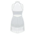 thumbnail image 2 of iiniim Girls Kids Shinny Rhinestone Tassel Jazz Latin Dancewear Lyrical Dress Age 6-16 White 14, 2 of 7