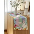 thumbnail image 5 of Table Runner 48 Inches Long for Kitchen Dining, Easter Bunny Dresser Scarf Farmhouse, Dining Table Decorations for Wedding/Parties, Farmhouse Watercolor Eggs Tulip Wood Grain 13 x 48 In, 5 of 8