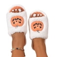 thumbnail image 4 of Halloween Slippers for Women Funny Pumpkin Print Open Toe Plush Cotton Slippers Anti-slip House Warm Shoes, 4 of 5