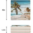 thumbnail image 3 of POGLIP Tropical Palm Tree on Wooden Plank Set of 6 Coaster for Drinks, Absorbent Ceramic Stone Coasters Cup Mat with Cork Base for Home Kitchen Room Coffee Table Bar Decor, 3 of 4