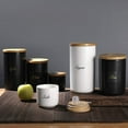 thumbnail image 3 of Kitchen Canisters with Bamboo Lids, Airtight Ceramic Canister Set, Coffee, Sugar, Tea, Flour Storage Containers, Farmhouse Kitchen Decor, 3 of 8