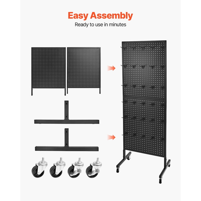 Kffkff Standing Pegboard Display, 23.6x63 In With 30 Hooks photo 6