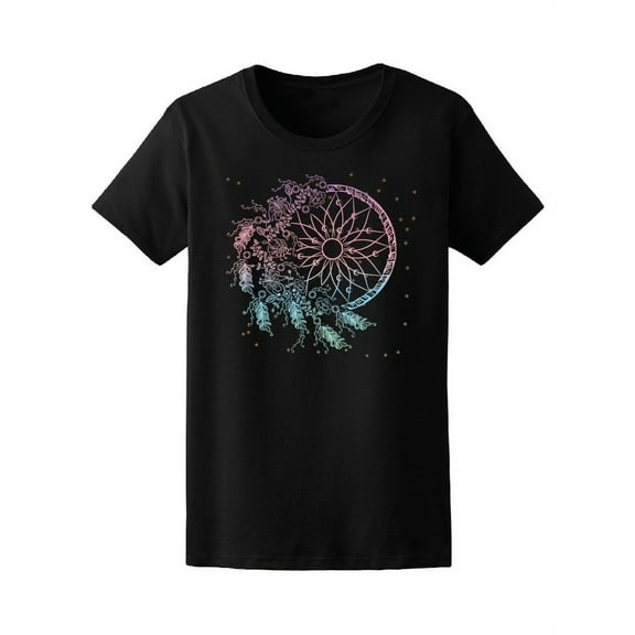 Colorful Dreamcatcher And Stars T-Shirt Women -Image by Shutterstock, Female Medium