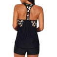 thumbnail image 4 of Haut de Tankini Rehausseur à Dos en T à Bretelles, Imprimé à Rayures Blouson pour Femmes avec Short, 4 of 4