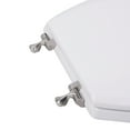 thumbnail image 2 of BathDecor Premium White Molded Elongated Wood Toilet Seat with Decorative Brushed Nickel Metal Hinge and OSG?, 2 of 4