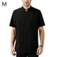 thumbnail image 2 of Cocinero de algodón Uniforme de manga corta Cocina de verano delantal Botones Suits Camisetas cómodas para hombres Suministros para el hogar Black M Eigraketly LF000328-15, 2 of 7