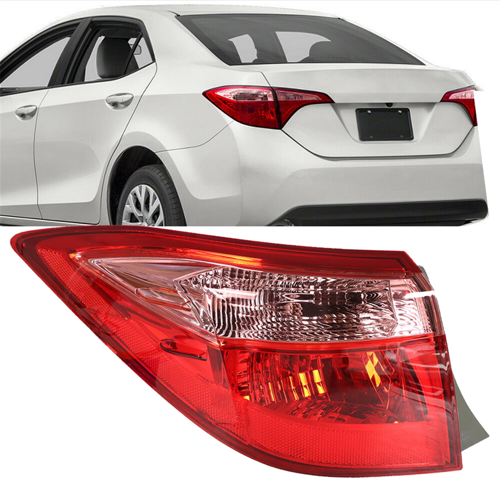 LABLT Rear Left Tail Light Brake Lamp Assembly Replacement for 2017-2019  Toyota Corolla Outer Driver Side 8156002B00 TO2804130