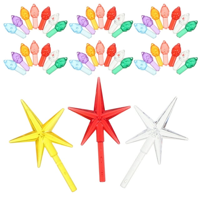 Phenofice 103Pcs Vibrant Multicolor Ceramic Christmas Tree Star and Flame Light Bulbs Kit