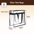 thumbnail image 3 of Bolsas de mano transparentes con cremallera, bolso de hombro transparente de gran capacidad, bolsos transparentes multiusos para el trabajo, escuela y gimnasio, 2 uds., 3 of 5