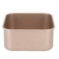 Deep Square Baking Pan, Gold Carbon Steel Cake Bread Tray, Non-Stick and Stackable