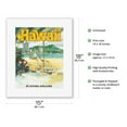 thumbnail image 2 of Hawaii - Waikiki Beach - United Air Lines - Vintage Airline Travel Poster by Allen Beck c.1970s - Fine Art Rolled Canvas Print 11in x 14in, 2 of 4