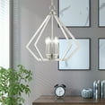 thumbnail image 2 of Livex Lighting Prism 5-Light Contemporary Metal Chandelier in Brushed Nickel, 2 of 13
