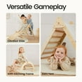 thumbnail image 2 of Tiny Land 7 in 1 Foldable Wooden Pikler Triangle Set, Montessori Jungle Gym for Toddlers, Indoor Playground for Kids 2-6 Years, 2 of 9