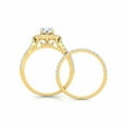 thumbnail image 3 of HeartsAndYou 2.7ct Engagement Ring for Women Round Cut Moissanite Bridal Set Halo 18k Yellow Gold Over Silver, 3 of 8